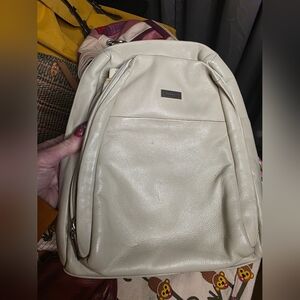 Wilsons Leather Pelle Studio Cream Leather Mini Backpack Purse Organizer Bag